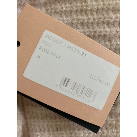 NEW FRNCH Meggy Rose Pale Short Sleeve Mock Neck Sweater M - Picture 4 of 8